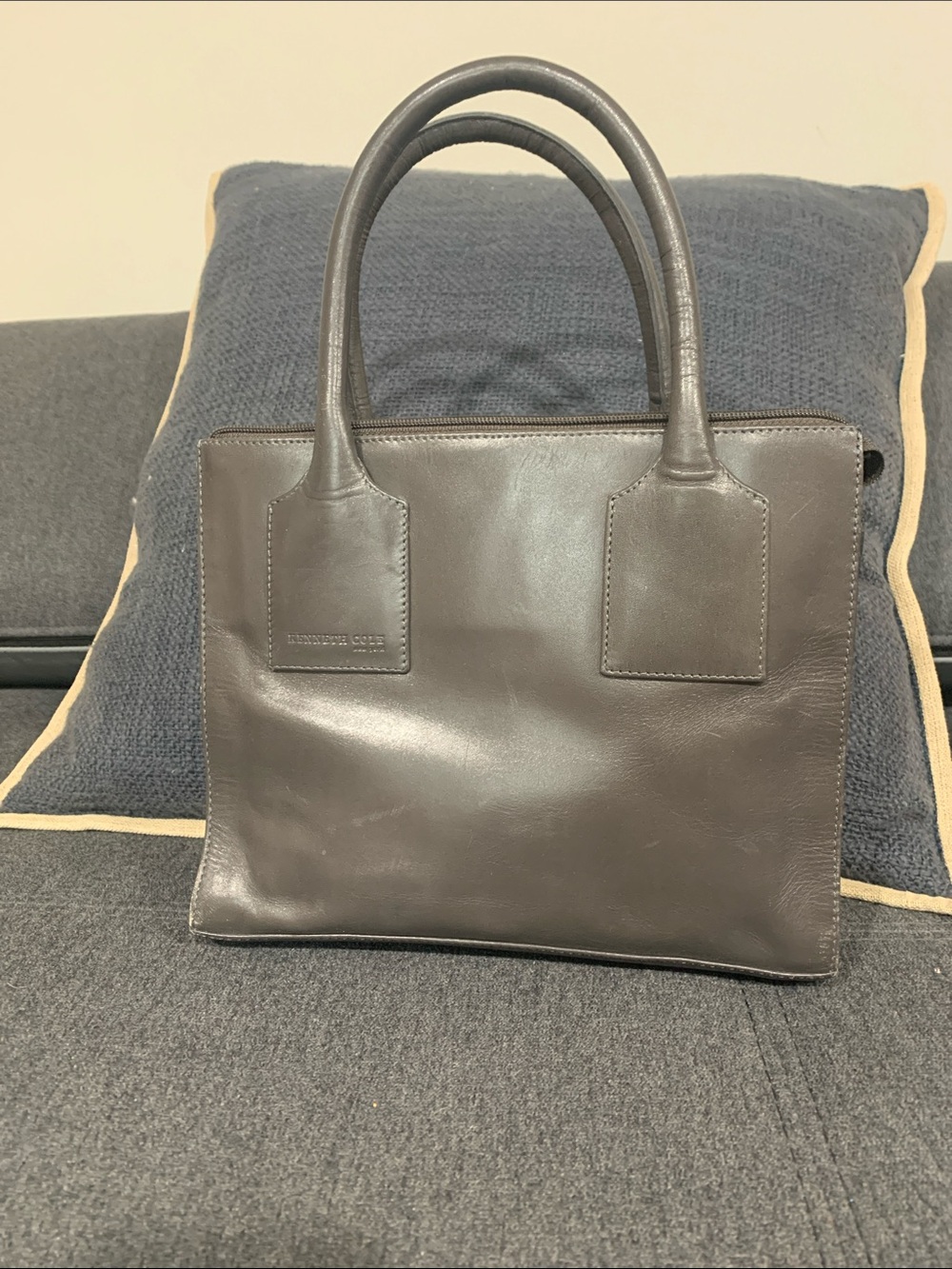 Kenneth Cole Dark Brown Leather Mini Tote